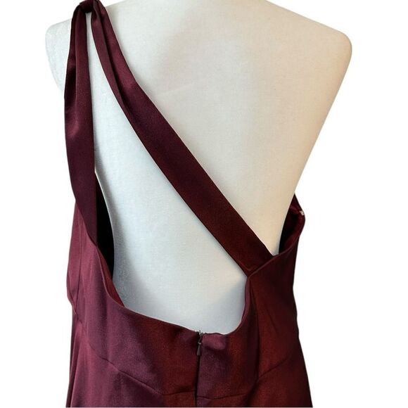 Jenny Yoo Lena One Shoulder Maxi Dress Hibiscus Size 16 - Picture 9 of 16